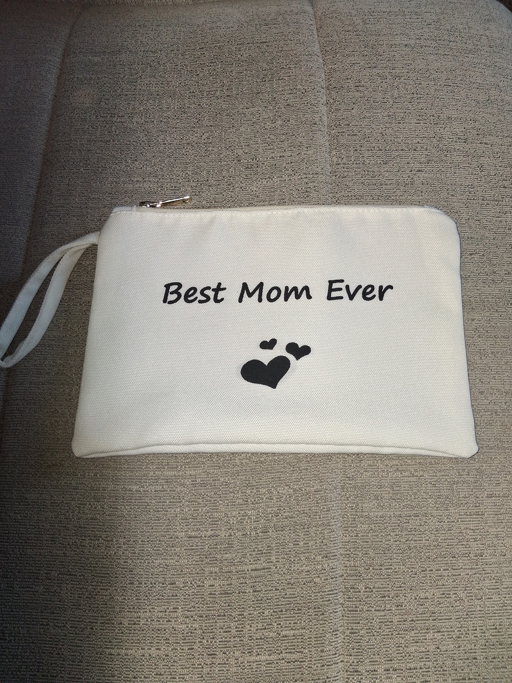 Best Mom Ever White Wristlet Pouch 10x7in Nwot Gift